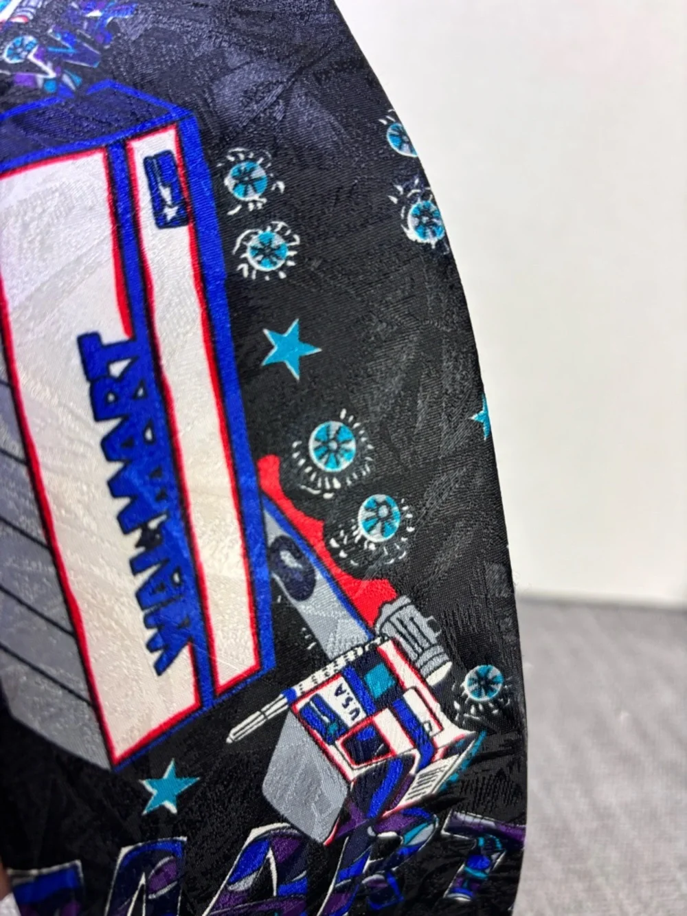 Walmart-Themed Black Novelty Tie with Truck Motif